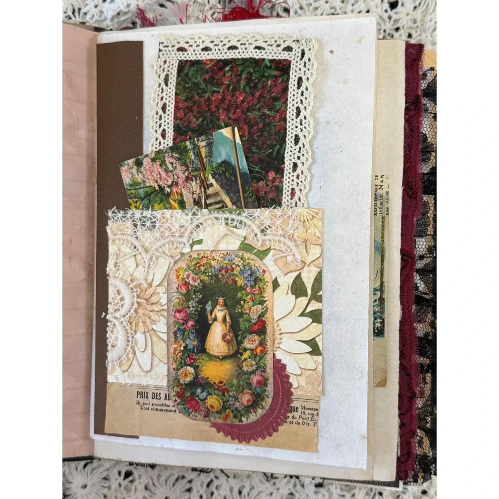Vintage Style Handmade Junk Journal, featuring Black Lace